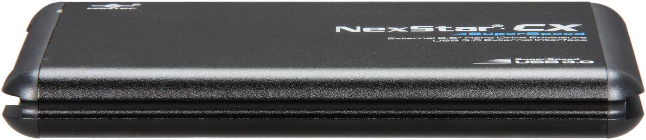 Alt view image 4 of 5 - Vantec NexStar CX SuperSpeed 2.5" SATA to USB 3.0 External Hard Drive/SSD Enclosure (Supports 7mm, 9.5mm, 12.5mm HDD/SSD) - Model NST-200S3-BK