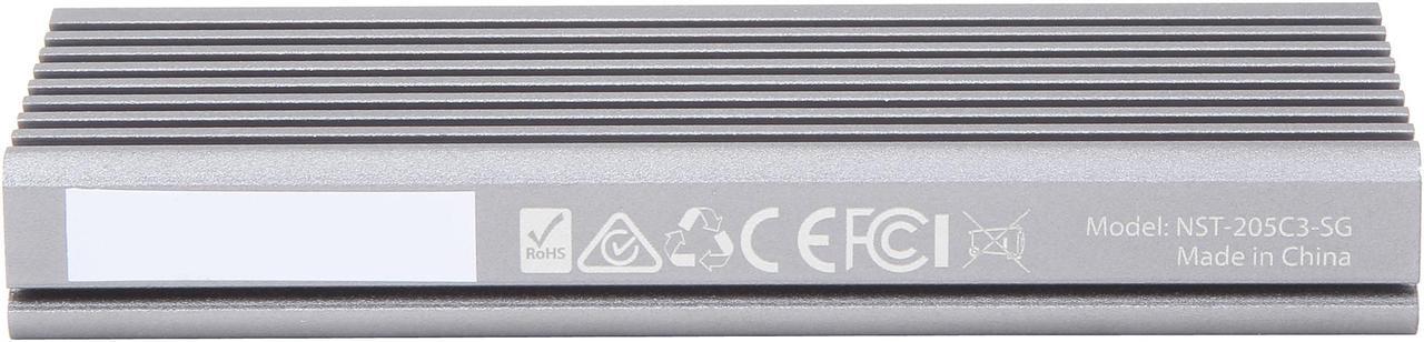 Alt view image 6 of 7 - VANTEC NST-205C3-SG Silver M.2 NVMe SSD to USB 3.1 Gen 2 Type-C Enclosure
