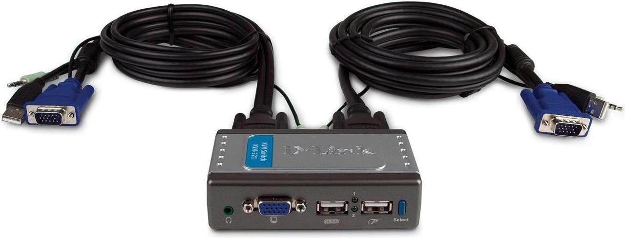 D-Link KVM-221 2-Port USB KVM Switch with Audio Support