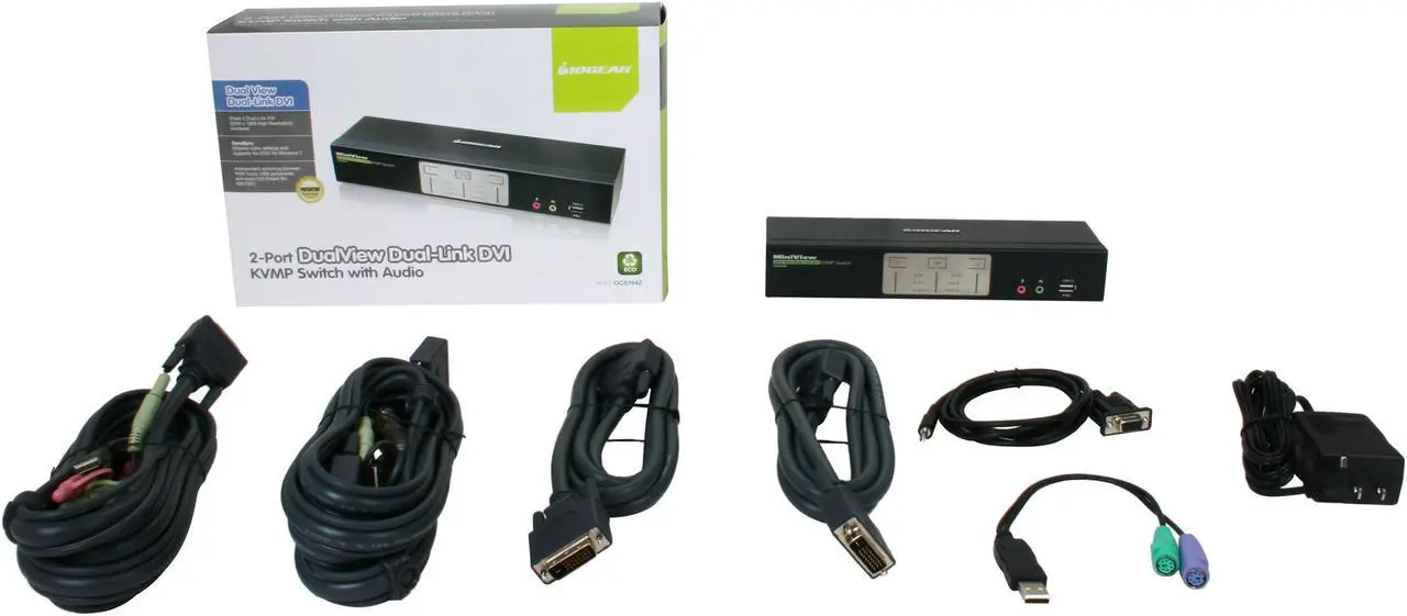 Alt view image 5 of 5 - IOGEAR GCS1642 2-Port Dual View Dual Link DVI KVMP Switch with Audio