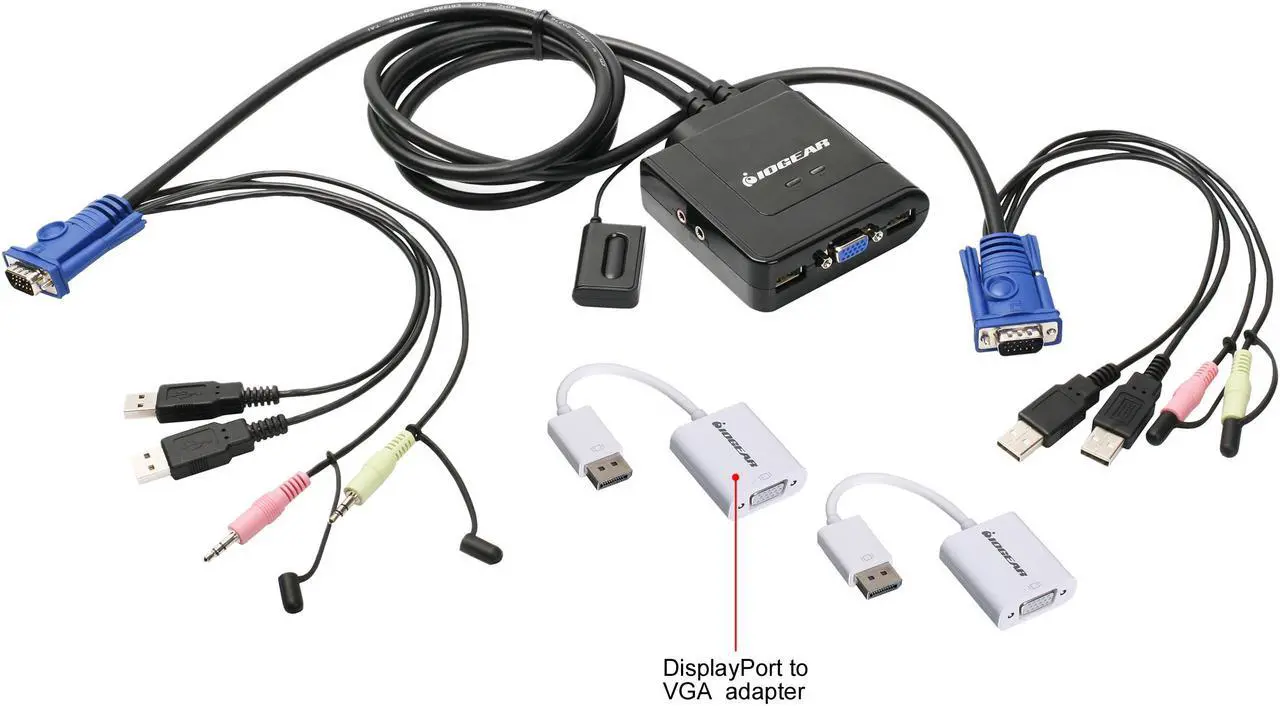 Main image of IOGEAR GCS72DPKIT 2-Port VGA and DisplayPort Cable KVM Kit with Audio