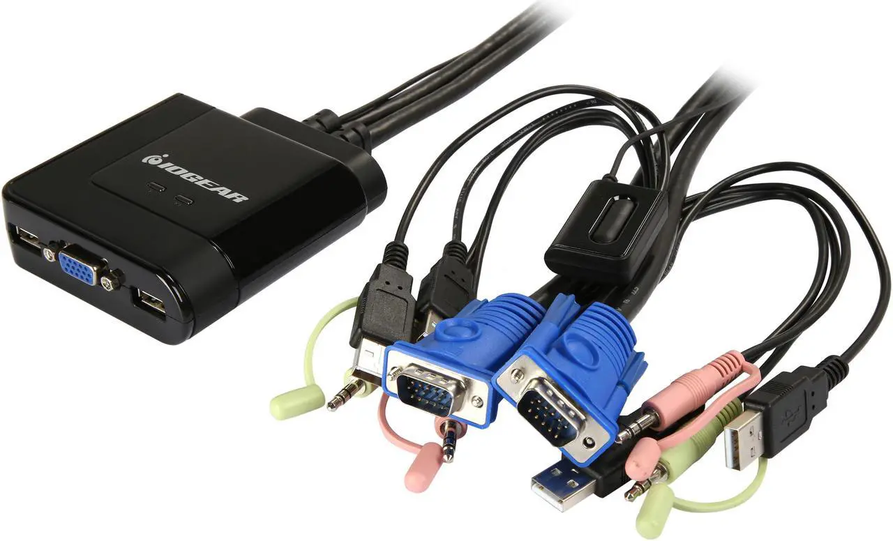 Alt view image 4 of 9 - IOGEAR GCS72DPKIT 2-Port VGA and DisplayPort Cable KVM Kit with Audio