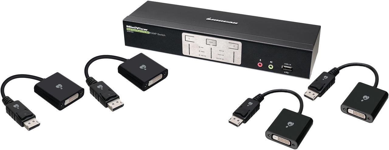 IOGEAR GCS1642DPKIT 2-Port Dual-Link Dual View DVI and DisplayPort KVMP Kit (TAA Compliant)