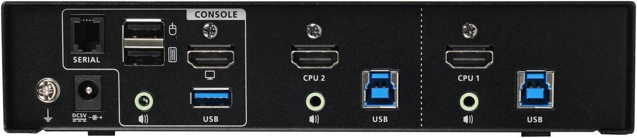 Alt view image 4 of 5 - IOGEAR GCS1932H 2-Port 4K KVMP Switch with HDMI Connection, USB 3.0 Hub, and Audio (TAA)