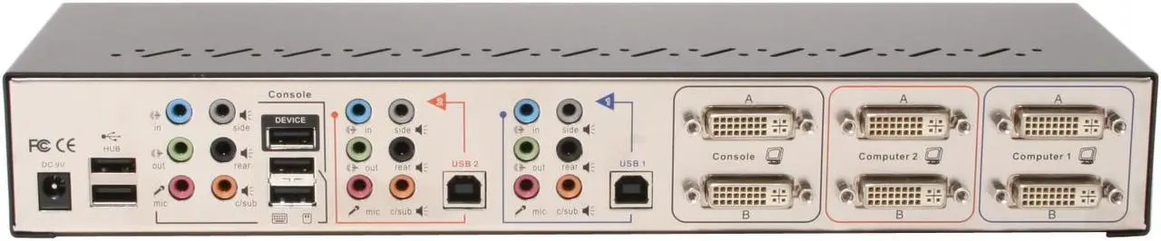 Alt view image 3 of 6 - LINKSKEY LDV-DM702AUSK Dual Monitor (DVI+DVI) 7.1 Surround Sound KVM Switch w/ Cables
