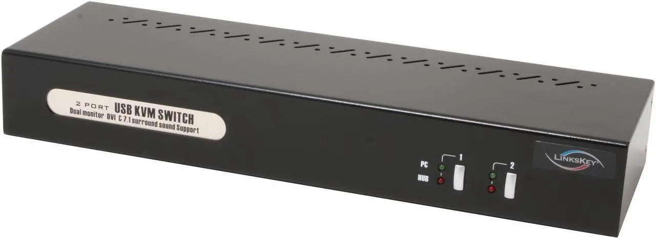 Main image of LINKSKEY LDV-DM702AUSK Dual Monitor (DVI+DVI) 7.1 Surround Sound KVM Switch w/ Cables