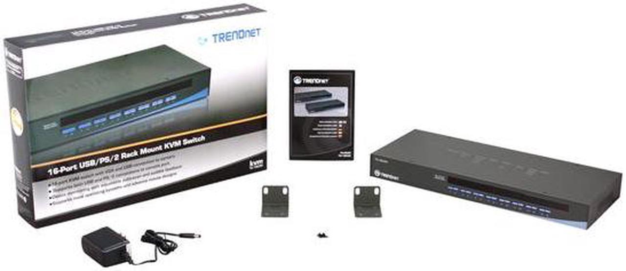Alt view image 5 of 5 - TRENDnet 16-Port Rack Mount USB KVM Switch, VGA and USB Connection, Supports USB and PS/2, Auto-Scan, Device Monitoring, Audible Feedback, Plug and Play, Hot Pluggable, Rack Mountable, Black, TK-1603R