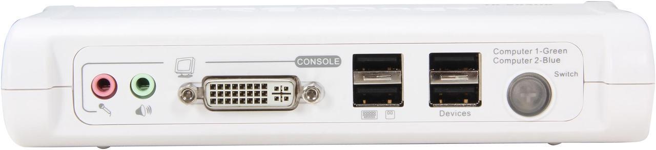 Alt view image 3 of 5 - TRENDnet 2-Port DVI USB KVM Switch & Cable Kit with Audio, Manage Two PCs, 2 x USB Keyboard & Mouse Ports, 2 x Bonus USB 2.0 Ports, 2 Way Audio Support, TK-204UK