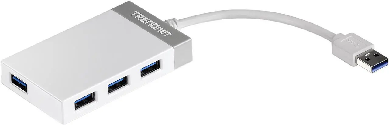 Main image of TRENDnet TU3-H4E 4-Port USB 3.0 Mini Hub with integrated 14cm (5.5 in) USB 3.0 Cable for Windows, Mac OS, MacBook, and Surface Pro