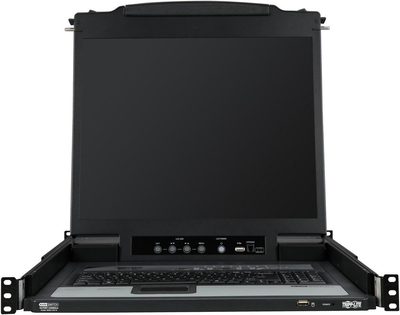 Alt view image 3 of 8 - Tripp Lite 16-Port 1U Rack-Mount Console KVM Switch with 19-in. LCD + 8 PS2/USB Combo Cables (B020-U16-19-K)