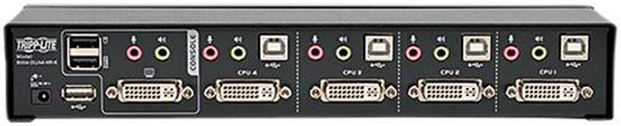 Alt view image 3 of 7 - Tripp Lite 4-Port DVI Dual-Link / USB KVM Switch w/ Audio and Cables