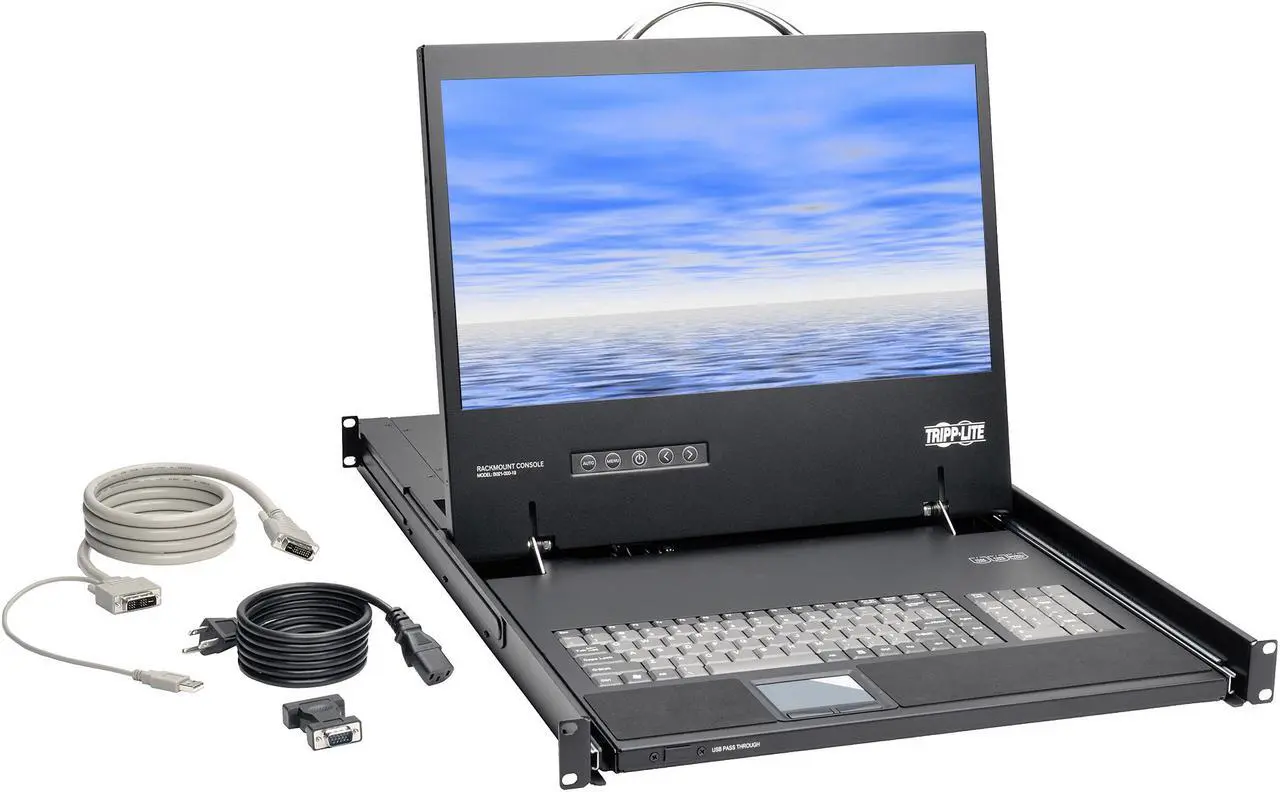 Alt view image 8 of 8 - Tripp Lite 1U Rack-Mount Console with 19" LCD, DVI or VGA, TAA (B021-000-19-HD)