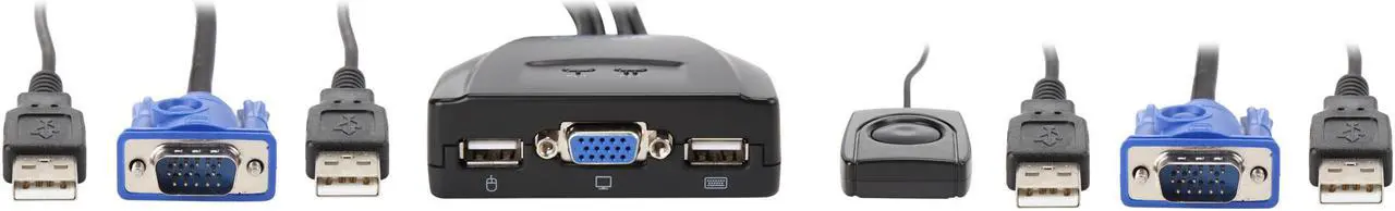 Alt view image 4 of 6 - Tripp Lite 2-Port USB / VGA KVM Switch Cable w/ Audio & Peripheral Sharing (B032-VU2)