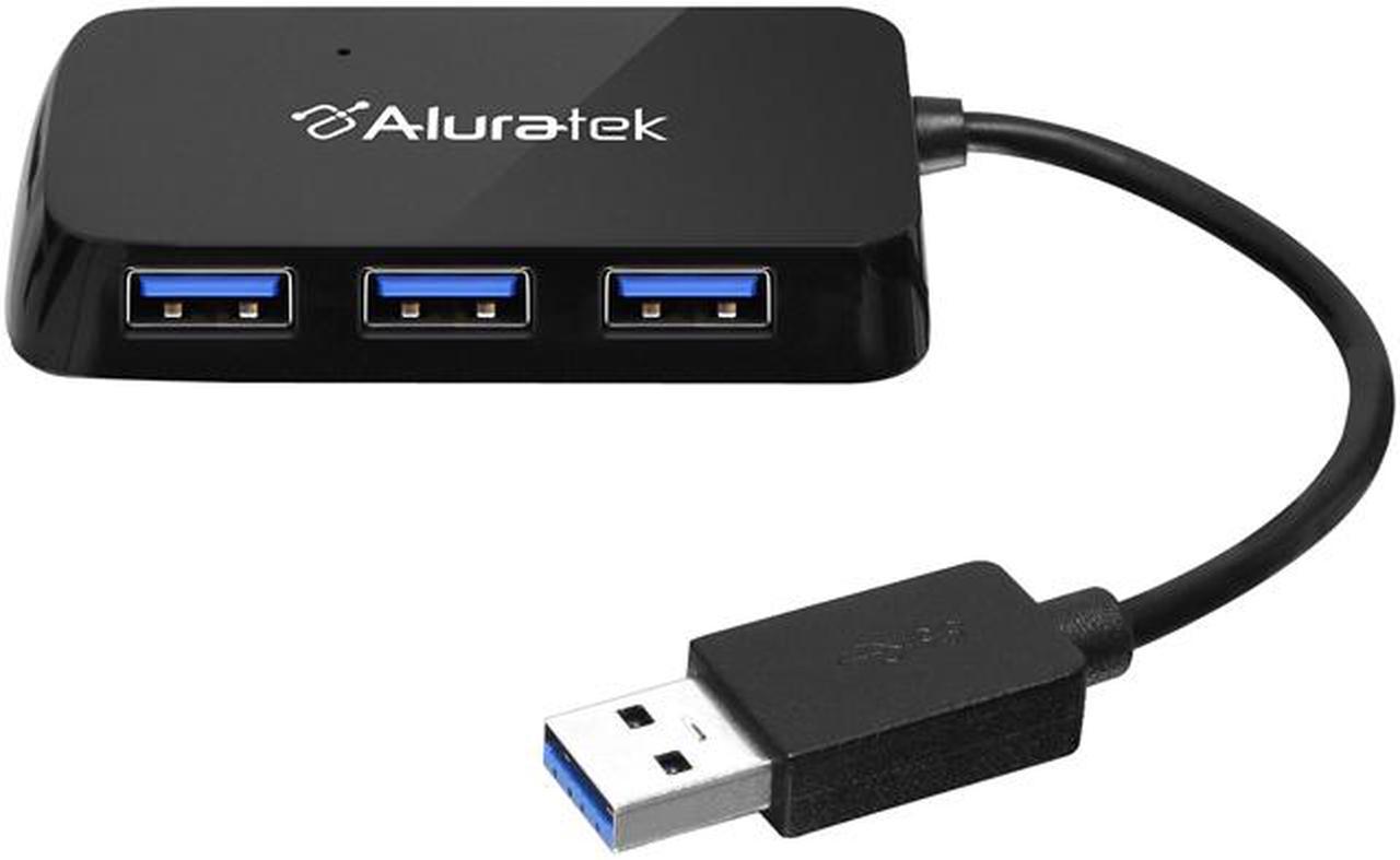 Aluratek AUH2304F 4-Port USB 3.0 SuperSpeed Hub with Attached Cable