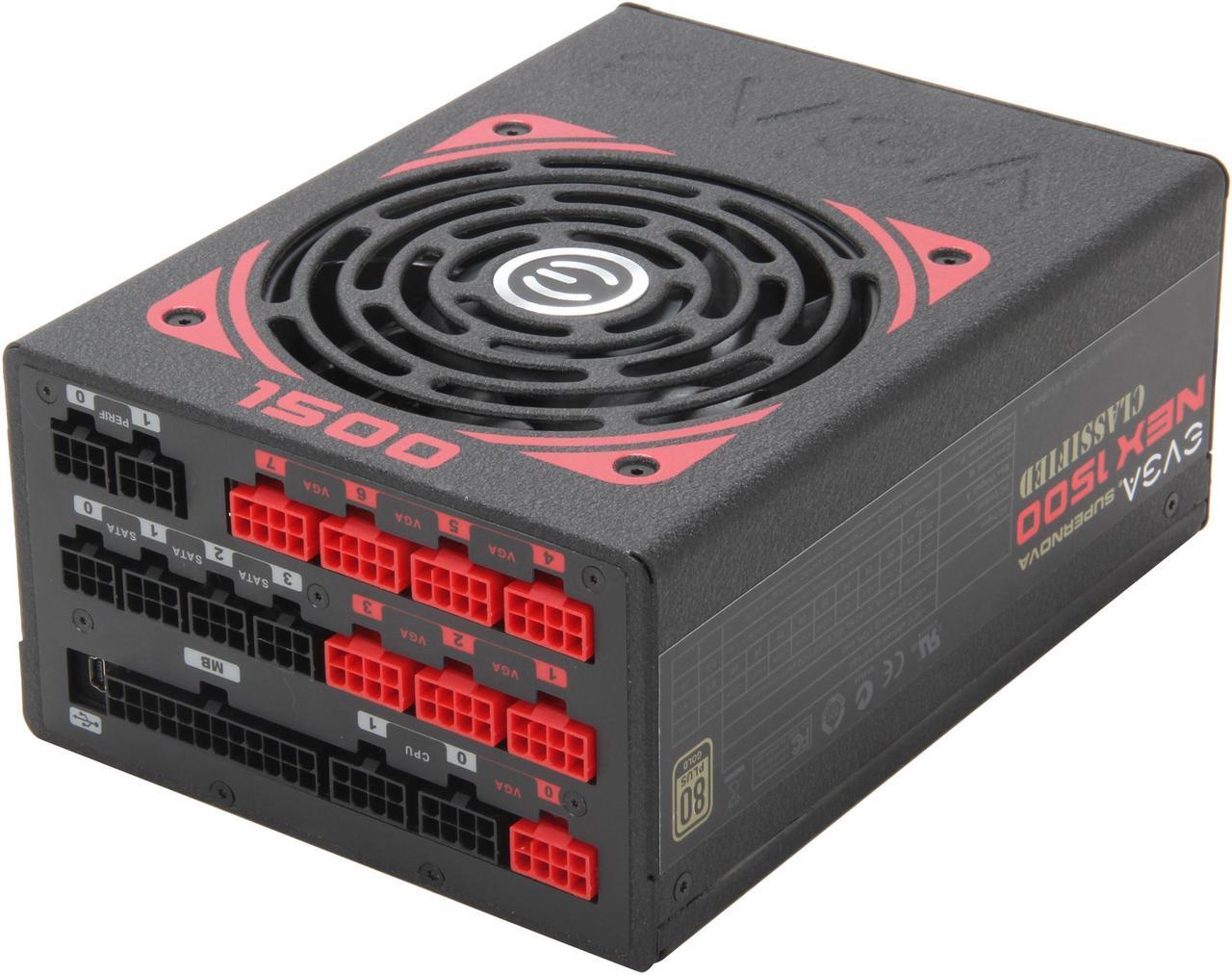 Alt view image 4 of 7 - EVGA SuperNOVA NEX 1500 Classified 80 PLUS GOLD Certified 1500W Active PFC ATX12V v2.31/EPS 12V v2.91 SLI Ready CrossFire Ready Full Modular PSU 5 Year Warranty 120-PG-1500-VR NEW 4th Gen CPU Certified Haswell Ready Power Supply