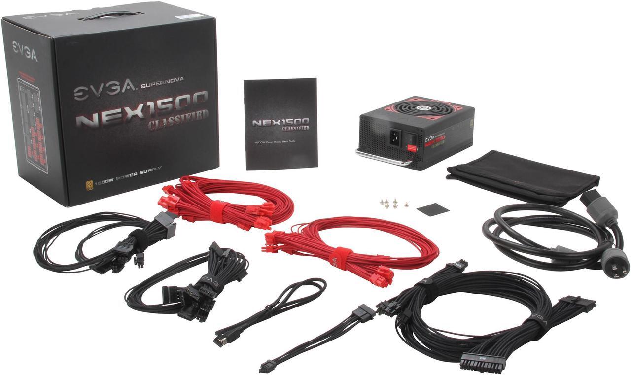 Alt view image 7 of 7 - EVGA SuperNOVA NEX 1500 Classified 80 PLUS GOLD Certified 1500W Active PFC ATX12V v2.31/EPS 12V v2.91 SLI Ready CrossFire Ready Full Modular PSU 5 Year Warranty 120-PG-1500-VR NEW 4th Gen CPU Certified Haswell Ready Power Supply