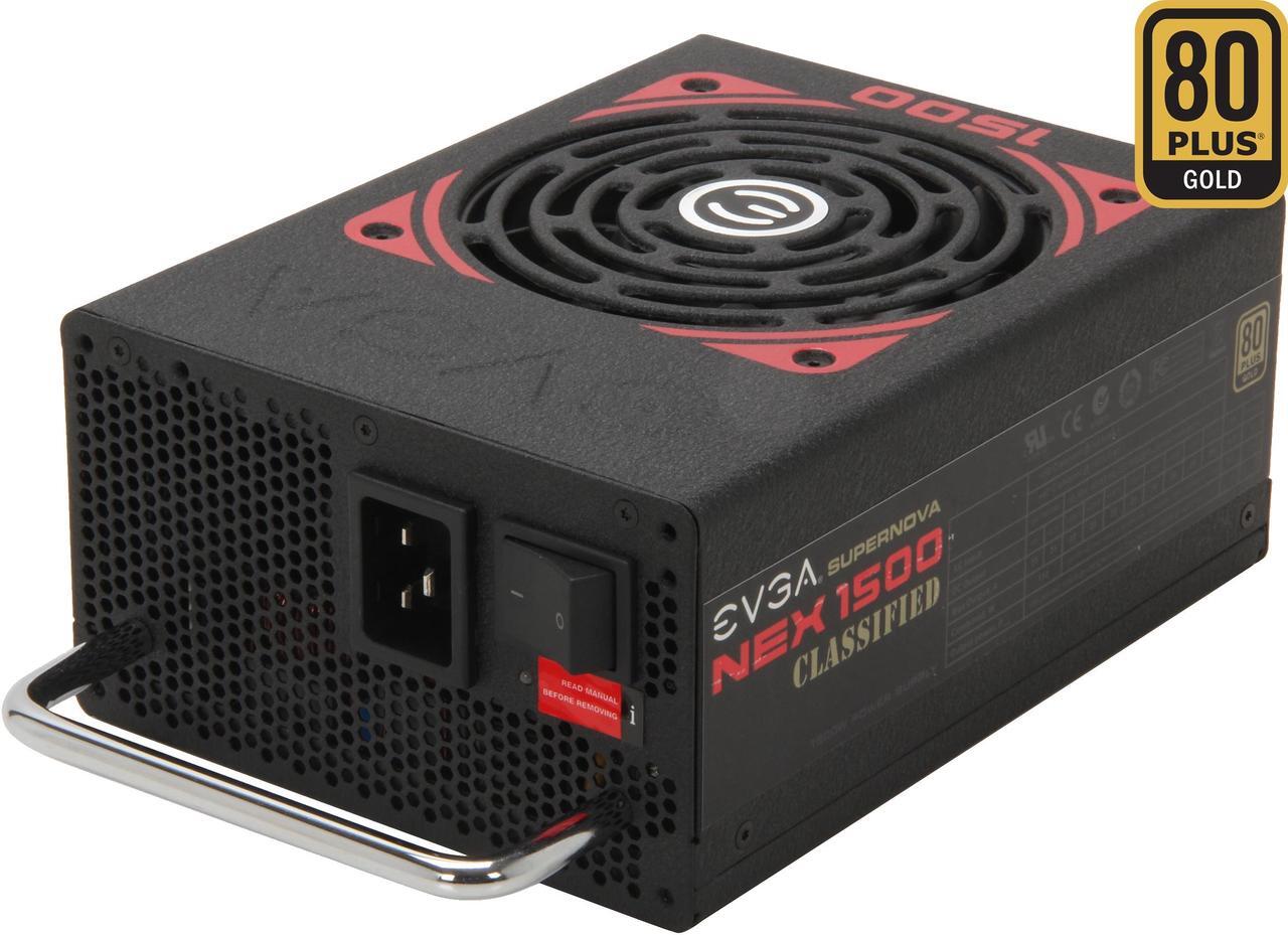 Main image of EVGA SuperNOVA NEX 1500 Classified 80 PLUS GOLD Certified 1500W Active PFC ATX12V v2.31/EPS 12V v2.91 SLI Ready CrossFire Ready Full Modular PSU 5 Year Warranty 120-PG-1500-VR NEW 4th Gen CPU Certified Haswell Ready Power Supply