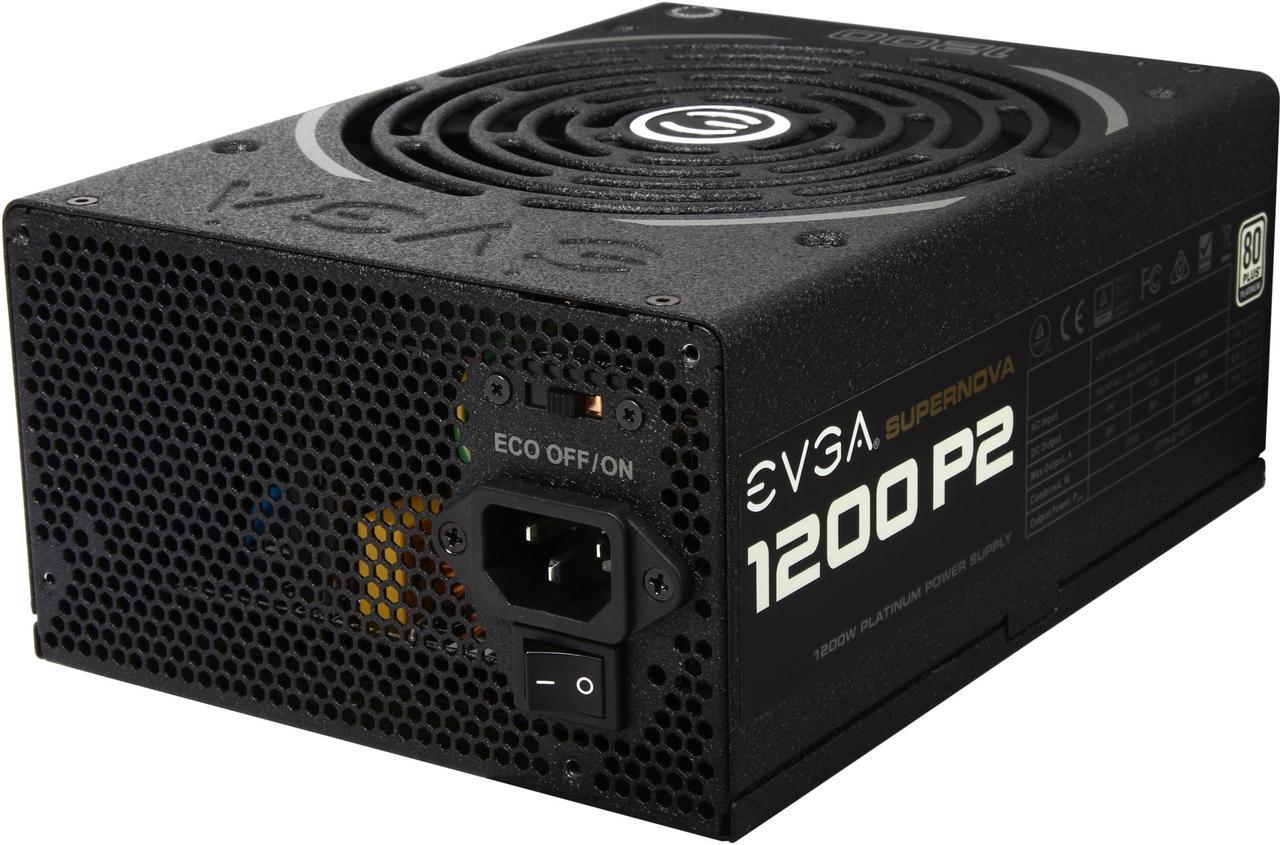 EVGA SuperNOVA 1200 P2 220-P2-1200-X1 80+ PLATINUM 1200W Fully Modular EVGA ECO Mode Includes FREE Power On Self Tester Power Supply