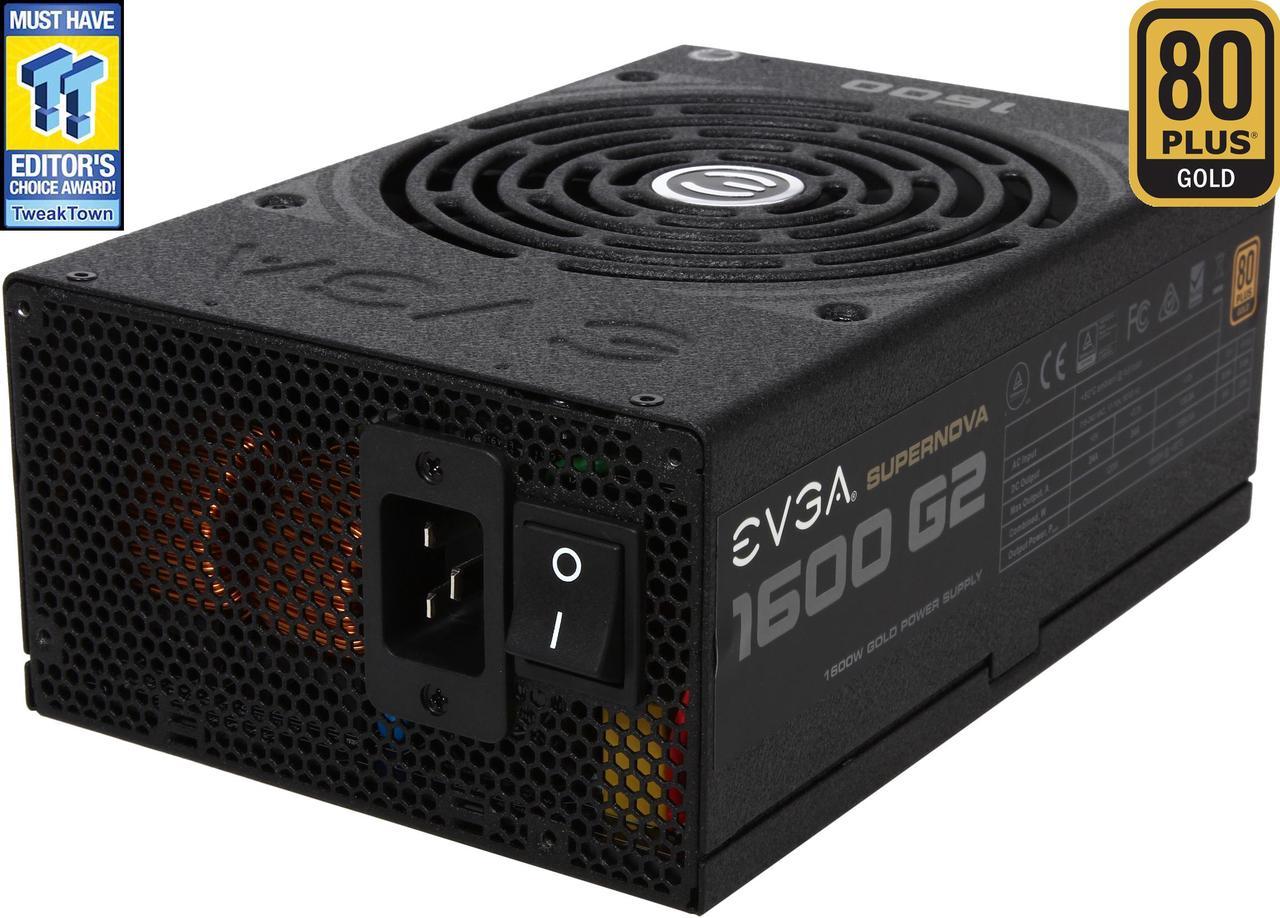 EVGA SuperNOVA 1600 G2 120-G2-1600-X1 80+ GOLD 1600W Fully Modular Includes FREE Power On Self Tester Power Supply