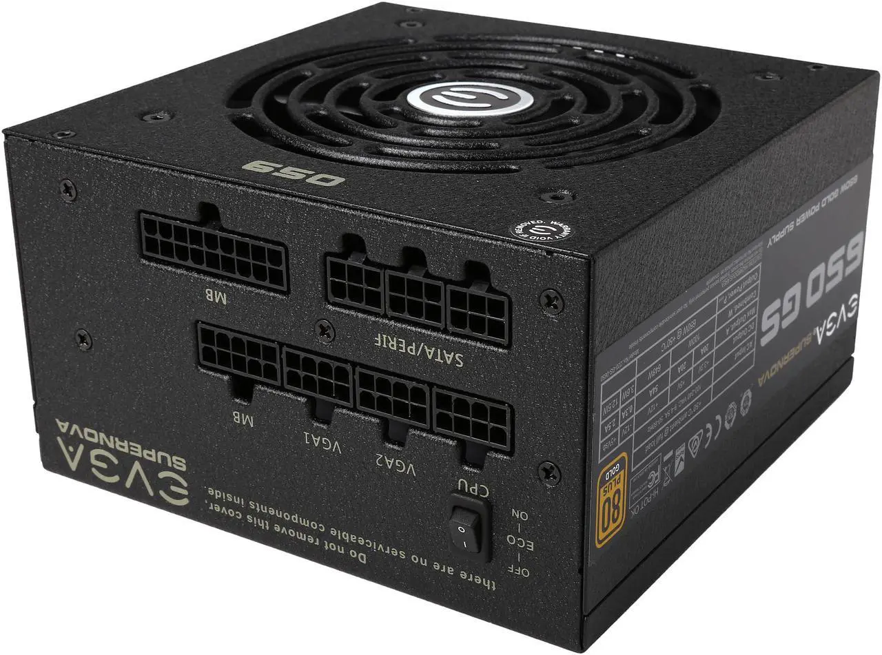 Alt view image 5 of 7 - EVGA SuperNOVA 650 GS 220-GS-0650-V1 80+ GOLD 650W Fully Modular EVGA ECO Mode Includes FREE Power On Self Tester Power Supply