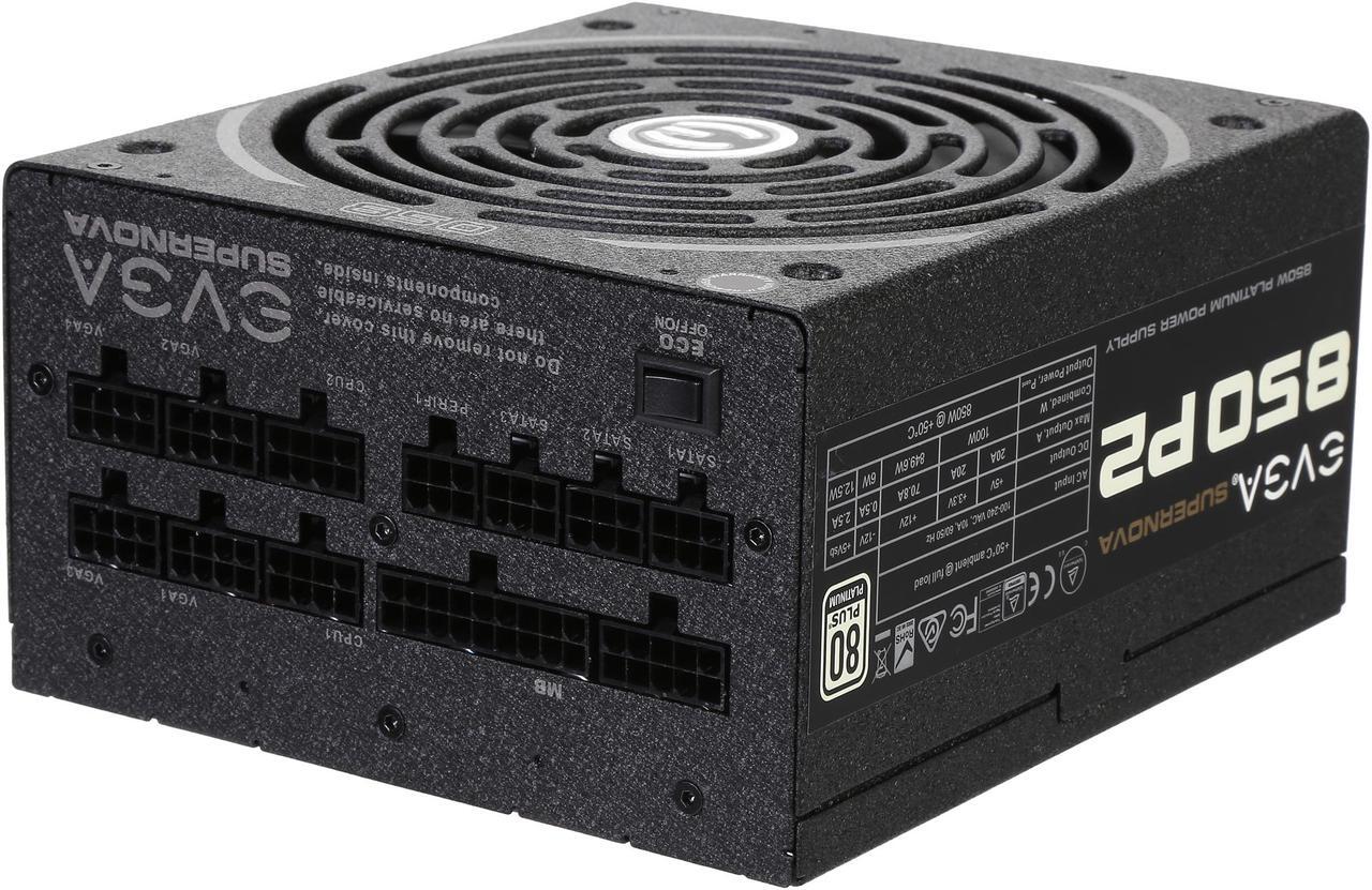 Alt view image 5 of 7 - EVGA SuperNOVA 850 P2 220-P2-0850-X1 80+ PLATINUM 850W Fully Modular EVGA ECO Mode Includes FREE Power On Self Tester Power Supply
