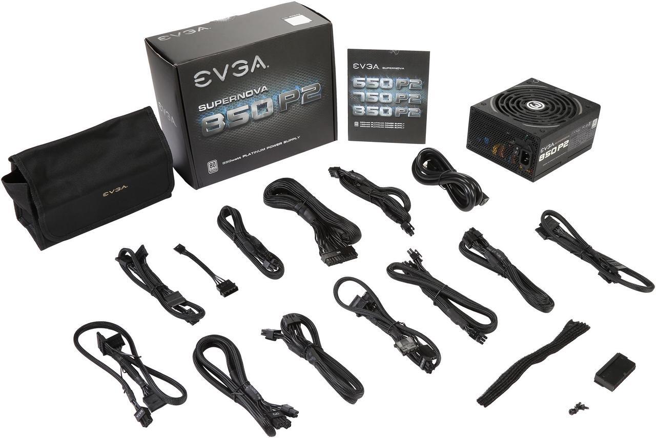 Alt view image 8 of 7 - EVGA SuperNOVA 850 P2 220-P2-0850-X1 80+ PLATINUM 850W Fully Modular EVGA ECO Mode Includes FREE Power On Self Tester Power Supply