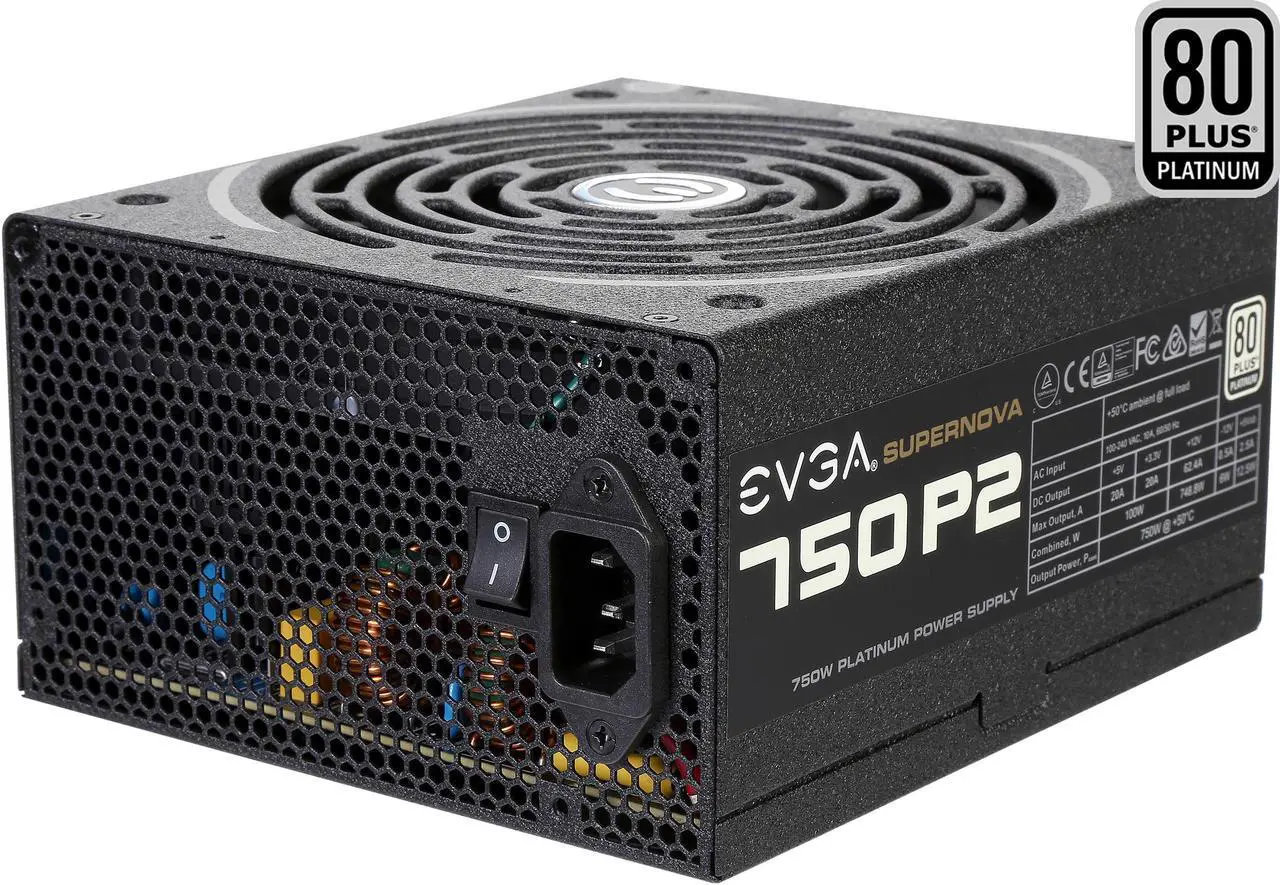 Main image of EVGA SuperNOVA 750 P2 220-P2-0750-X1 80+ PLATINUM 750W Fully Modular EVGA ECO Mode Includes FREE Power On Self Tester Power Supply