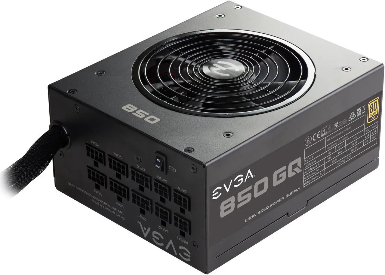 Main image of EVGA 850 GQ 210-GQ-0850-V1 80+ GOLD 850W Semi Modular EVGA ECO Mode Power Supply