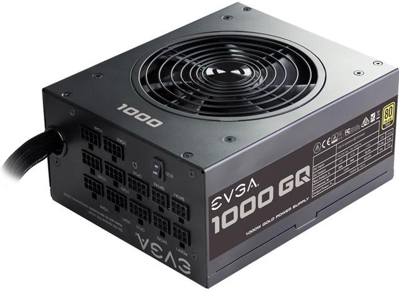 EVGA 1000GQ 210-GQ-1000-V1 GQ 80 Plus Gold, 1000W ECO Mode Semi Modular Power Supply