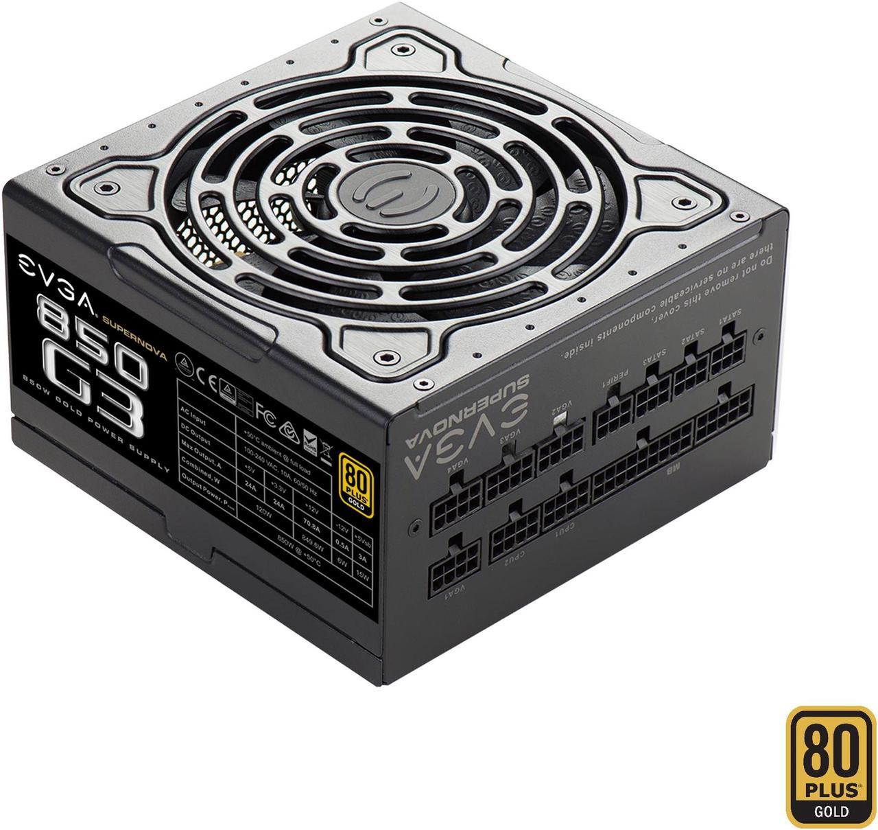 EVGA SuperNOVA 850 G3, 220-G3-0850-X1, 80+ GOLD, 850W Fully Modular, EVGA ECO Mode with New HDB Fan, Includes FREE Power On Self Tester, Compact 150mm Size, Power Supply