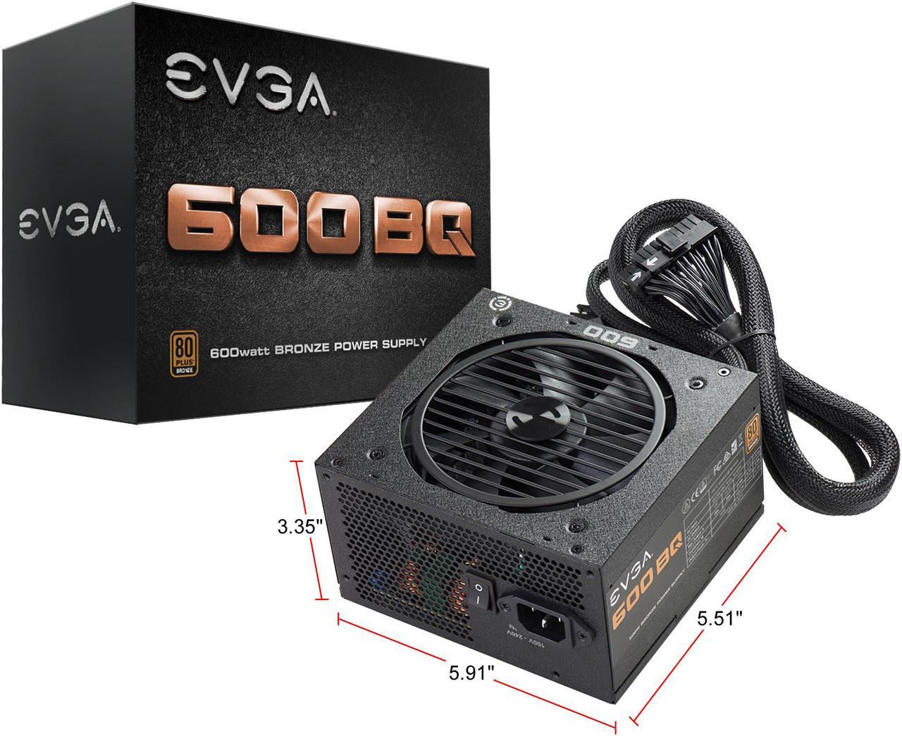 Alt view image 8 of 16 - EVGA 600 BQ 110-BQ-0600-K1 BQ 80 Plus Bronze Semi Modular 600W Power Supply