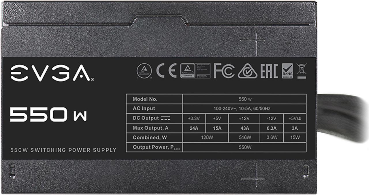 Alt view image 3 of 8 - EVGA 550 N1 100-N1-0550-L1 550 W ATX12V / EPS12V Power Supply