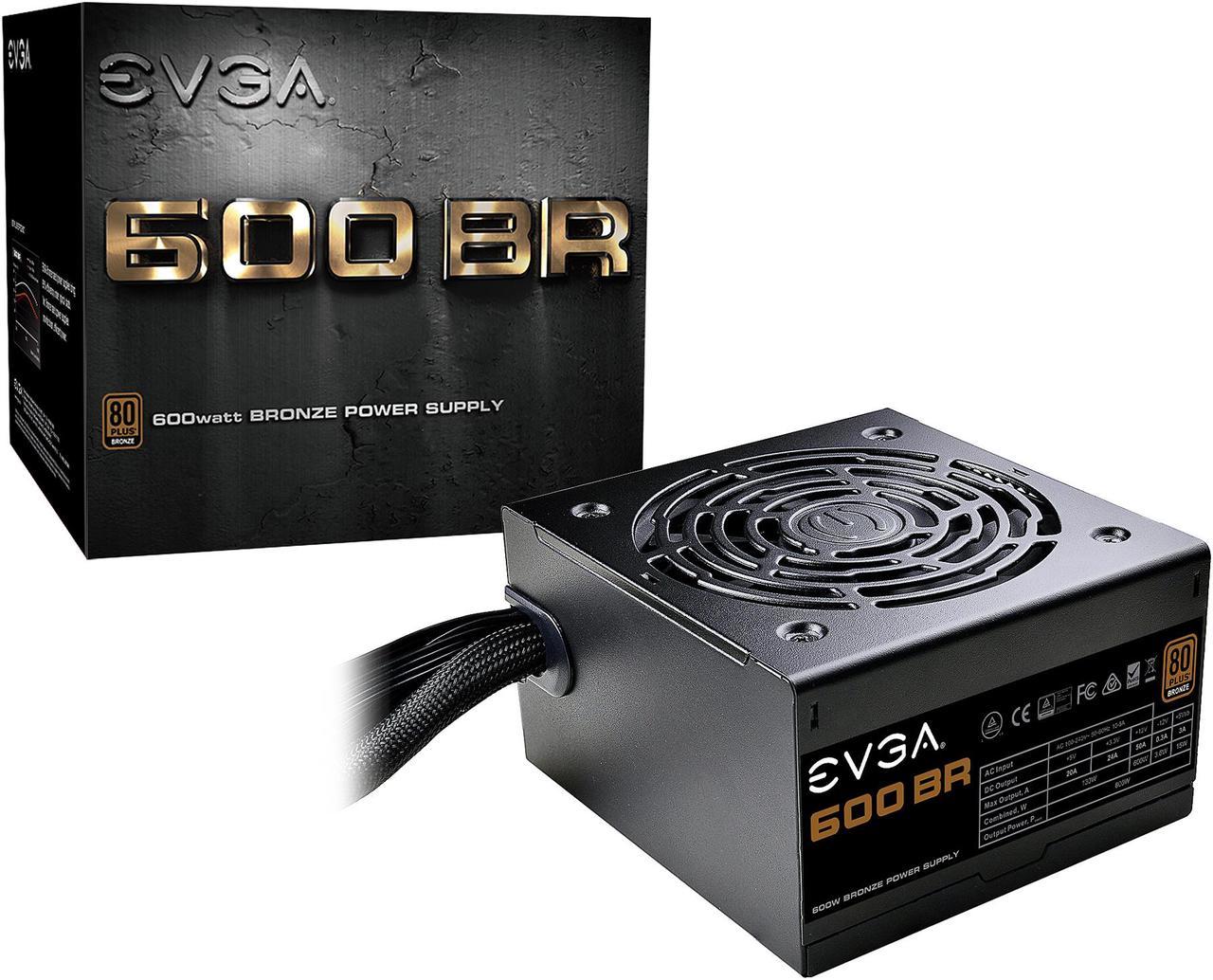 EVGA 600 BR 100-BR-0600-K1 600 W ATX12V / EPS12V SLI CrossFire 80 PLUS BRONZE Certified Non-Modular Active PFC PFC SLI CrossFire Power Supply