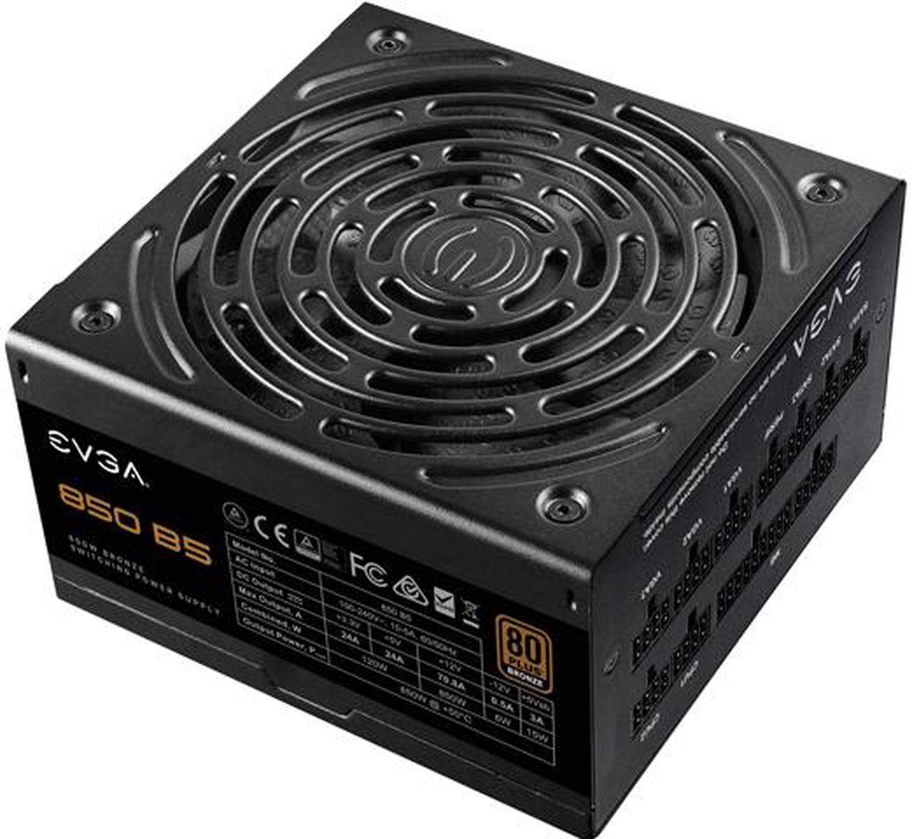 EVGA 850 B5, 80 Plus BRONZE 850W, Fully Modular, EVGA ECO Mode, 5 Year Warranty, Compact 150mm Size, Power Supply - 220-B5-0850-V1