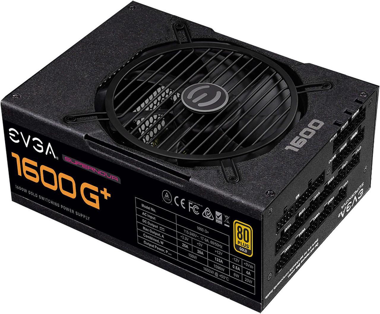 EVGA SuperNOVA 1600 G+, 80+ GOLD 1600W, Fully Modular, 10 Year Warranty, Includes FREE Power On Self Tester, Power Supply - 220-GP-1600-X1