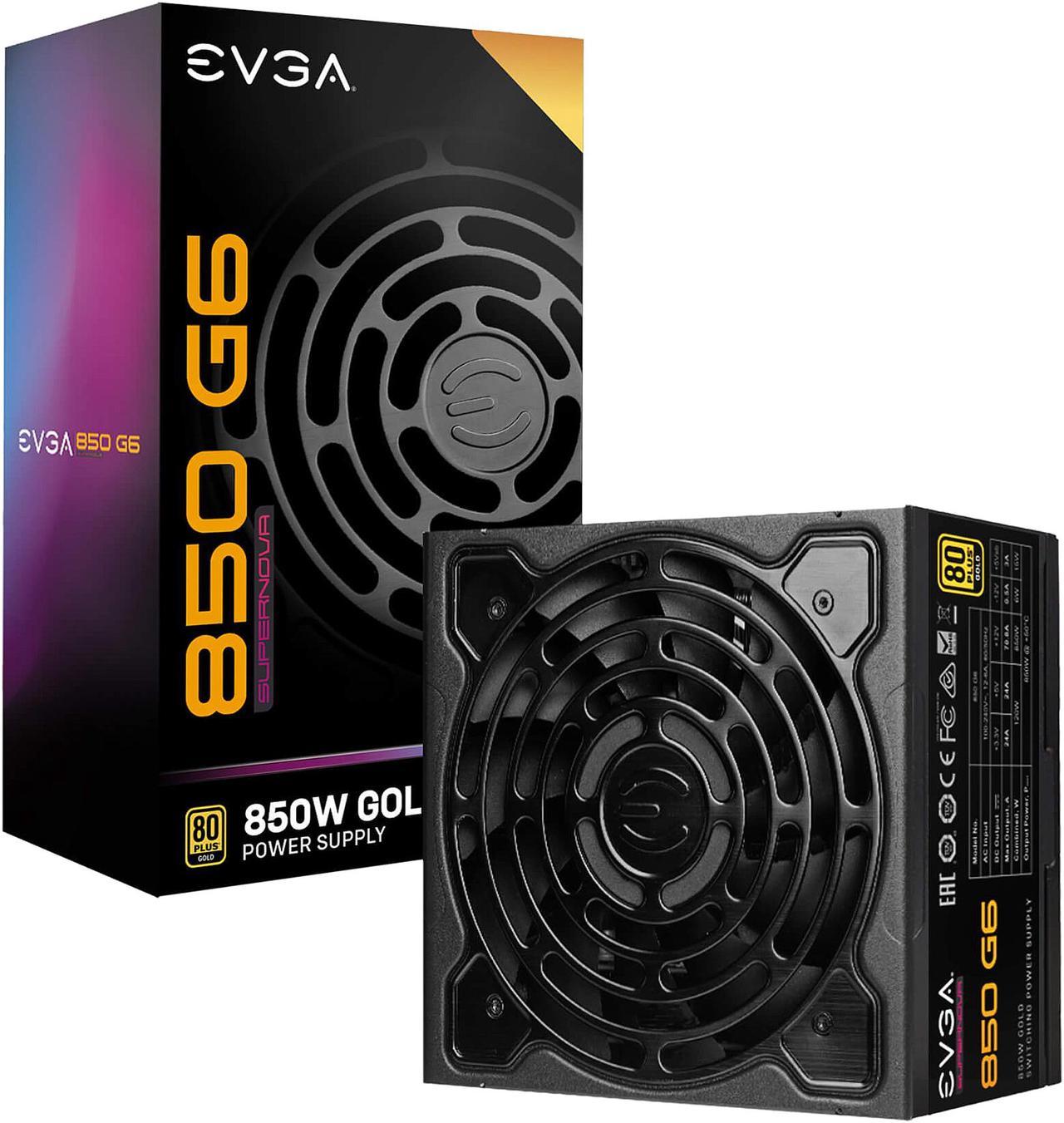 EVGA SuperNOVA 750 G6, 80 Plus Gold 750W, Fully Modular, Eco Mode with FDB Fan, 10 Year Warranty, Includes Power ON Self Tester, Compact 140mm Size, Power Supply 220-G6-0750-X1