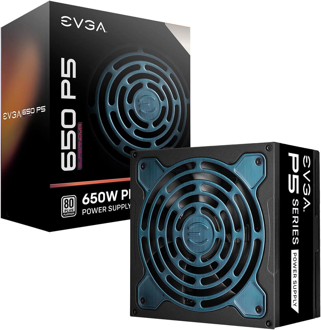 Main image of EVGA SuperNOVA 650 P5, 80 Plus Platinum 650W, Fully Modular, Eco Mode with FDB Fan, 10 Year Warranty, Includes Power ON Self Tester, Compact 150mm Size, Power Supply 220-P5-0650-X1