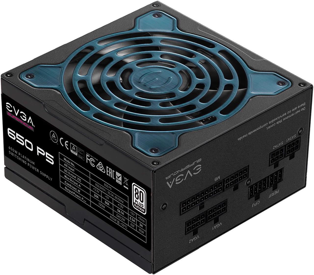 Alt view image 2 of 9 - EVGA SuperNOVA 650 P5, 80 Plus Platinum 650W, Fully Modular, Eco Mode with FDB Fan, 10 Year Warranty, Includes Power ON Self Tester, Compact 150mm Size, Power Supply 220-P5-0650-X1