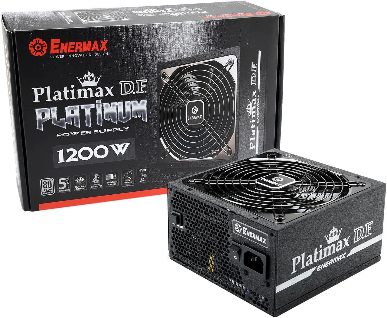 Alt view image 7 of 7 - Enermax Platimax D.F. 1200W 80 PLUS Platinum Certified Full Modular, 10 Year Warranty, Active PFC Power Supply, EPF1200EWT
