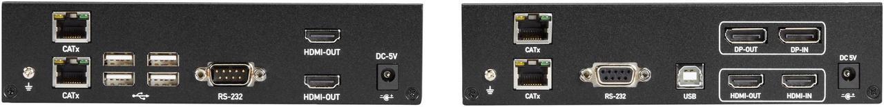 Alt view image 3 of 3 - Black Box KVX Series KVXLCHDP-200 KVM Extender over CATx - 4K, Dual-Head, HDMI/DisplayPort, USB 2.0, Serial, Audio, Local Video