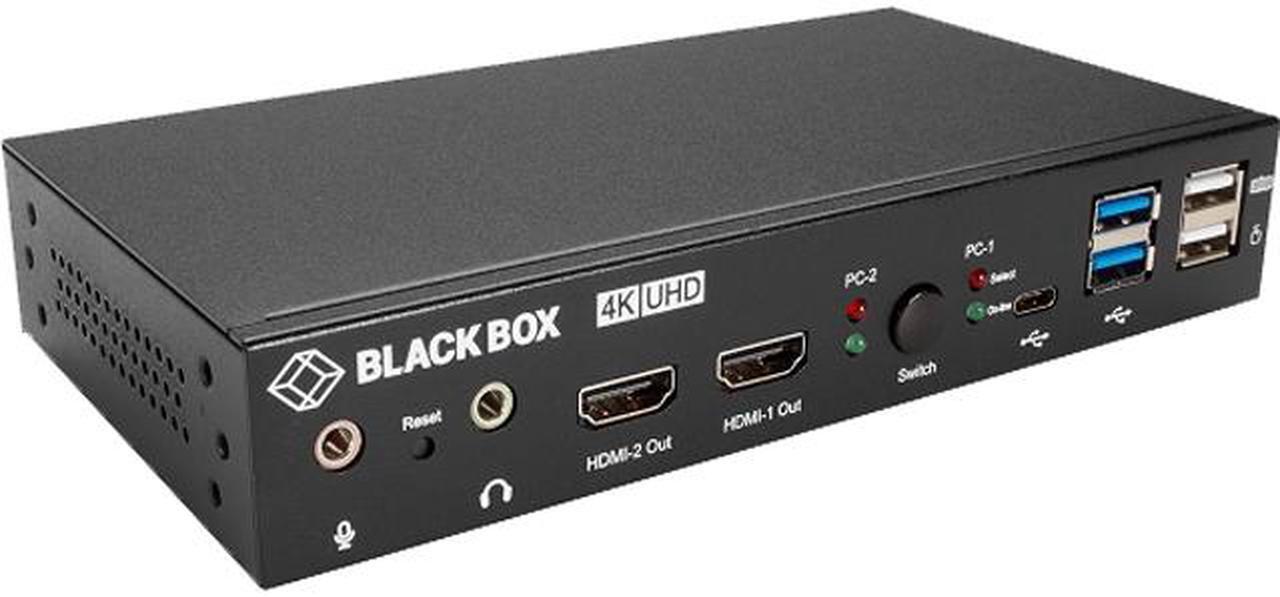 Main image of Black Box KVD200-2H KVM Switch Dual Monitor - UHD 4K 60, Dual-Head, HDMI, USB 3.2 Gen 1, USB Type C, Audio, 2-Port
