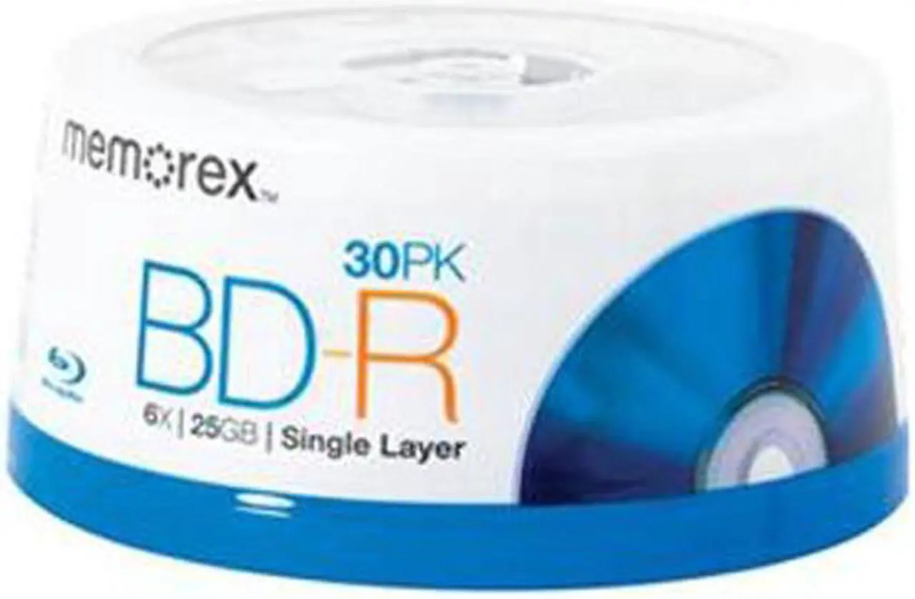 Main image of memorex 25GB 6X BD-R 30 Packs Spindle Blu-ray Recordable Media Model 98682