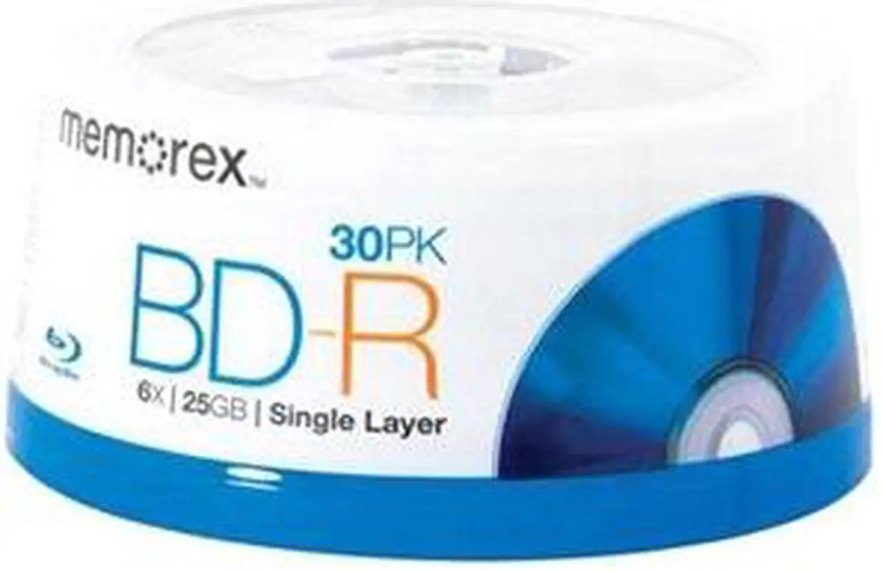 Alt view image 2 of 2 - memorex 25GB 6X BD-R 30 Packs Spindle Blu-ray Recordable Media Model 98682