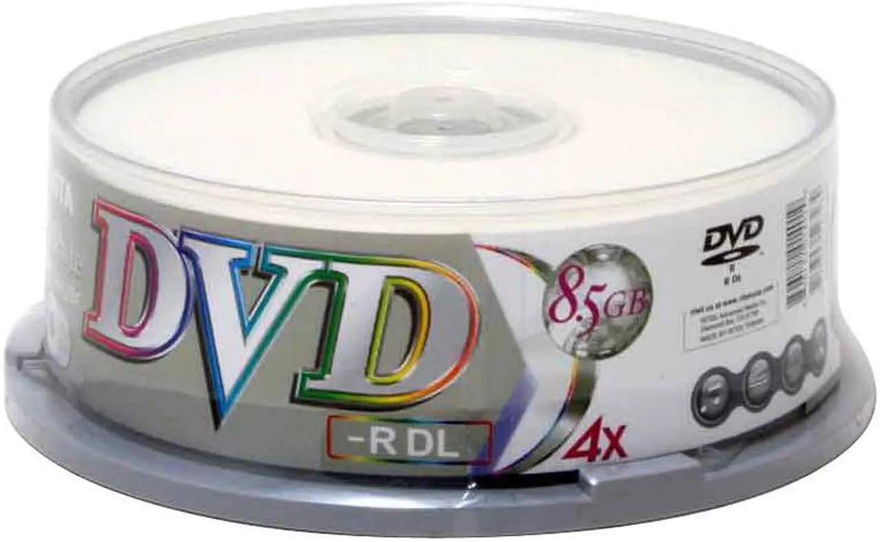 RiDATA 8.5GB 4X DVD-R DL Inkjet Printable 25 Packs Dual layer Disc ...