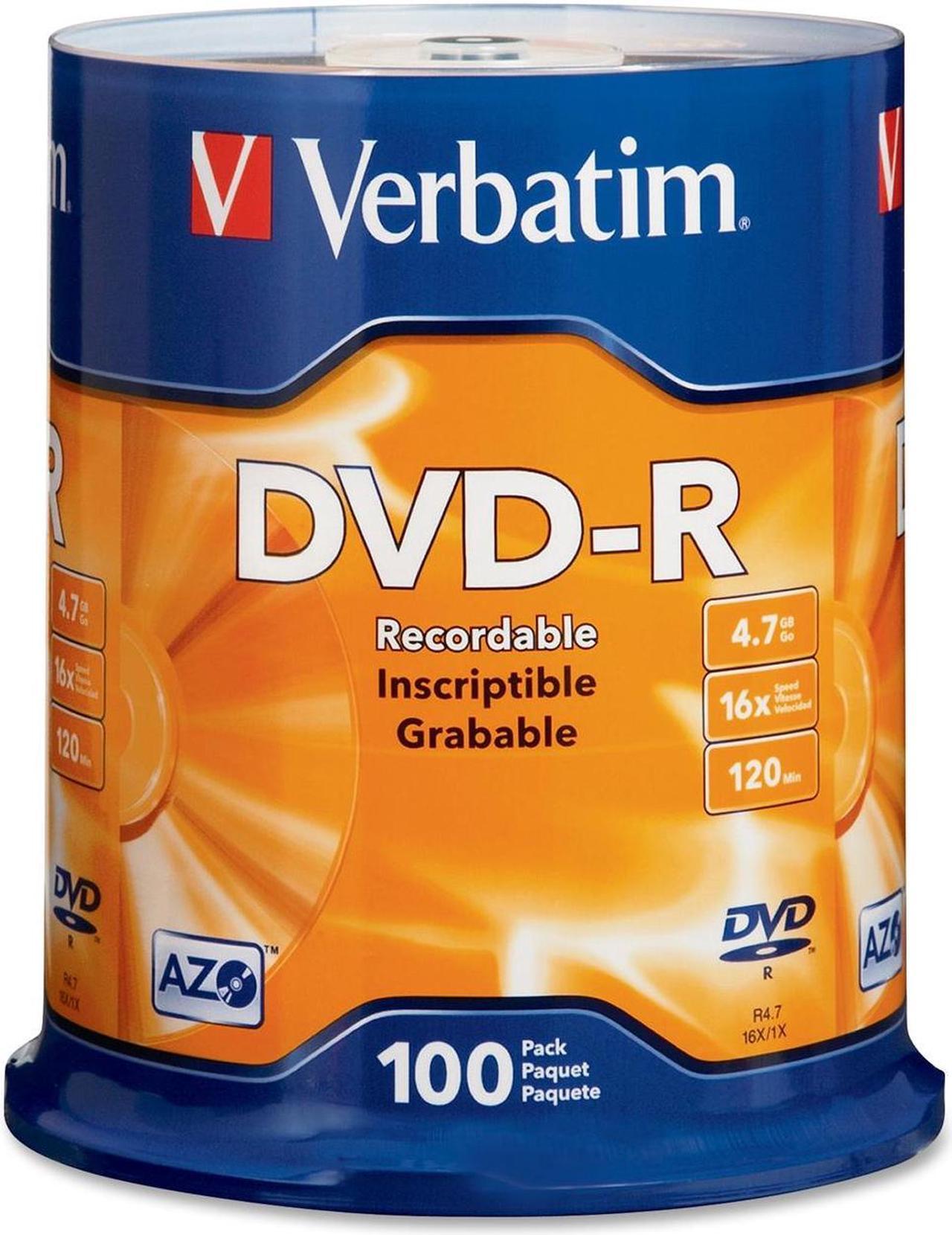 Verbatim 4.7 GB 16X DVD-R 100 Packs Spindle Disc Model 95102