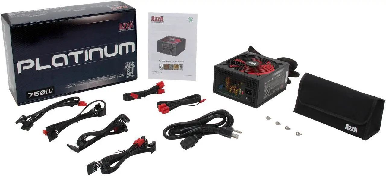 Alt view image 8 of 8 - AZZA PSAZ-750PT14 750 W ATX & EPS 12V 2.92 SLI Ready CrossFire Ready 80 PLUS PLATINUM Certified Modular Active PFC Power Supply
