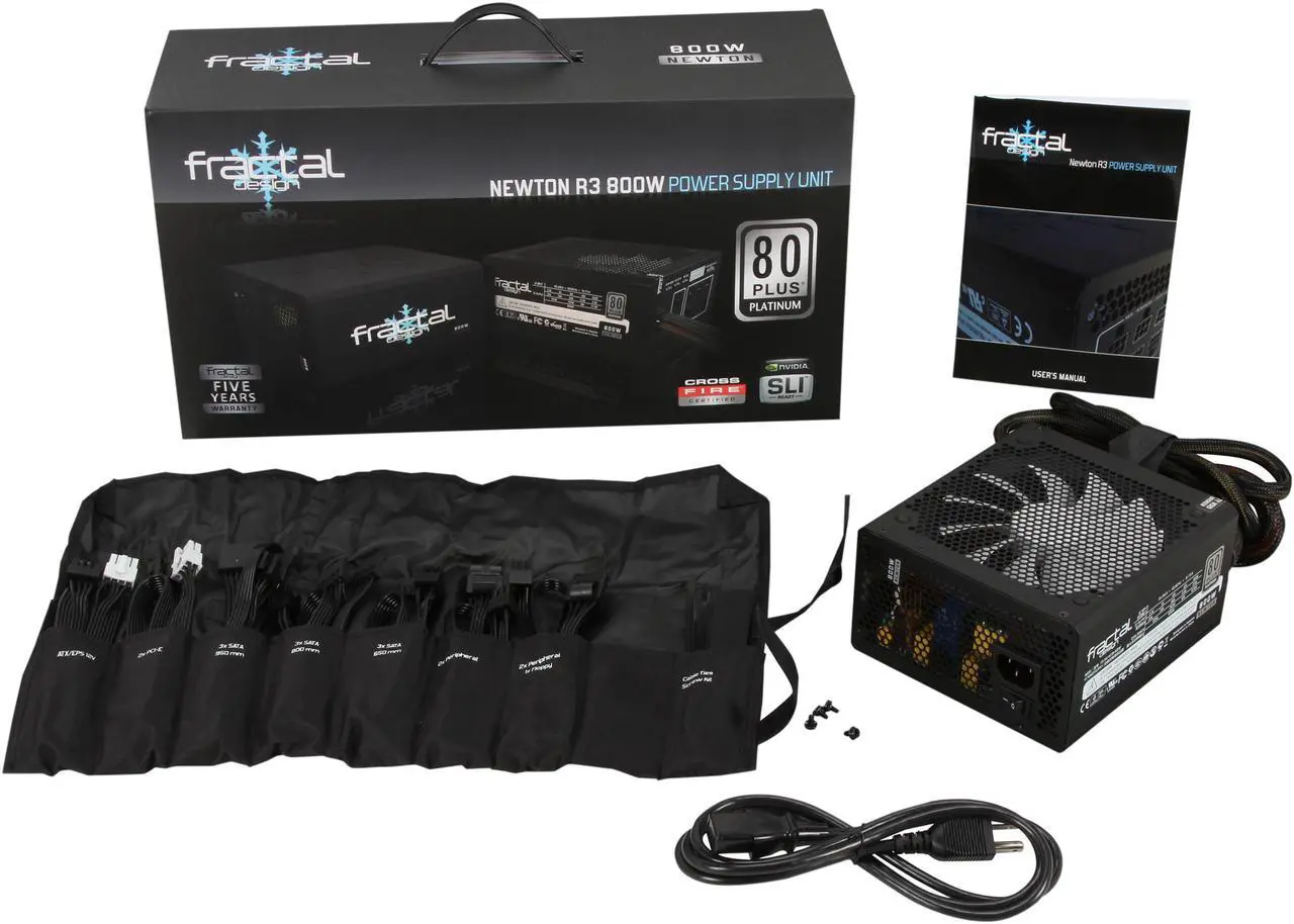 Alt view image 8 of 7 - Fractal Design Newton R3 800W ATX12V / EPS12V SLI Ready CrossFire Certified 80 PLUS PLATINUM Certified Modular Power Supply