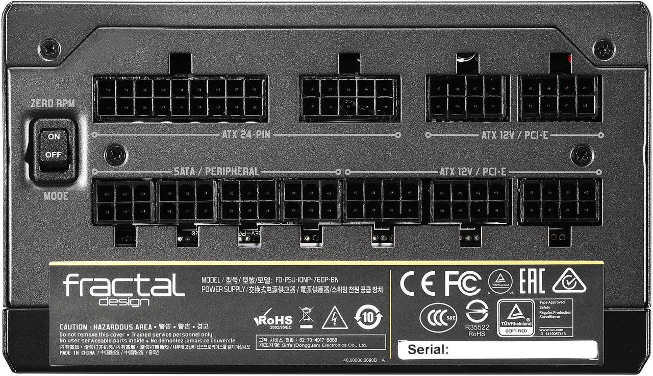 Alt view image 6 of 16 - Fractal Design Ion+ 760P 80 PLUS Platinum Certified 760W Full Modular Compact ATX Power Supply with UltraFlex Cables
