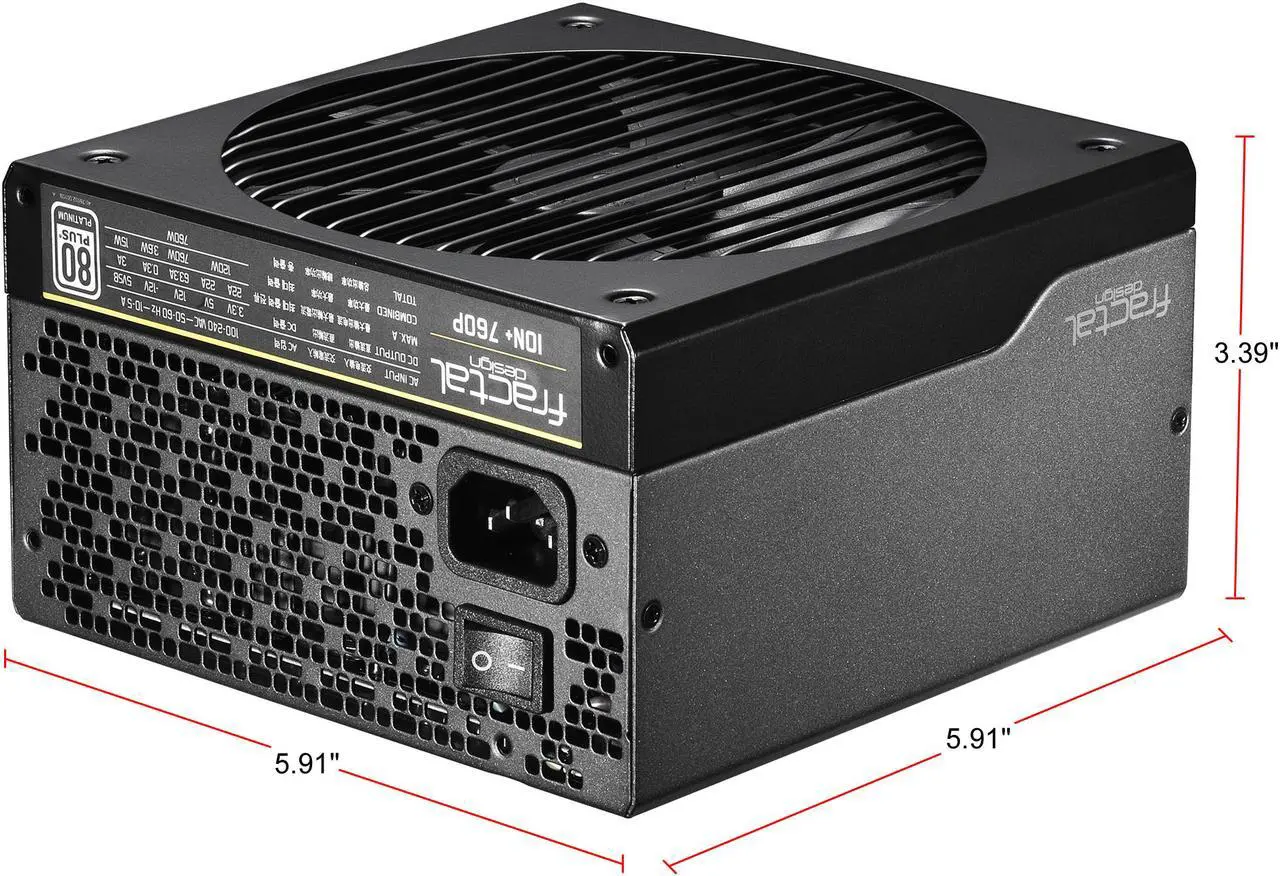 Alt view image 4 of 16 - Fractal Design Ion+ 760P 80 PLUS Platinum Certified 760W Full Modular Compact ATX Power Supply with UltraFlex Cables
