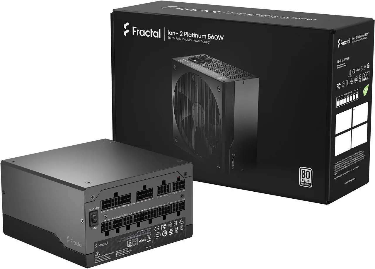 Main image of Fractal Design Ion+ 2 Platinum 560 W ATX12V 2.52 / EPS12V 2.92 80 PLUS PLATINUM Certified Full Modular Active PFC Power Supply